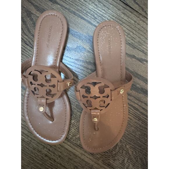 Tory Burch Miller Sandals Tan Size 8.5 Retail $200 - Picture 3 of 10